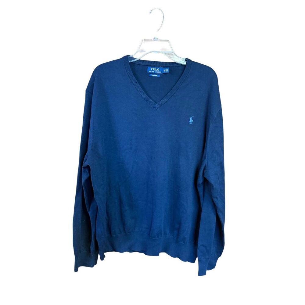 Polo Ralph Lauren Men’s Pima Cotton Navy V Neck Knit Sz XXL NWOT